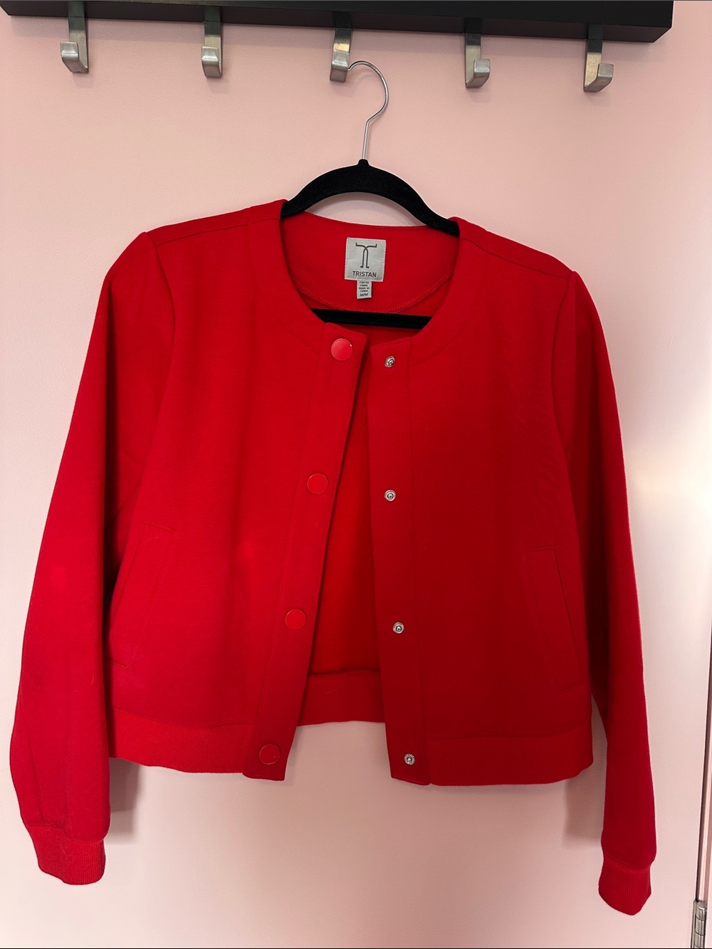 Tristan Red Crewneck Bomber Jacket - Women's Medium
